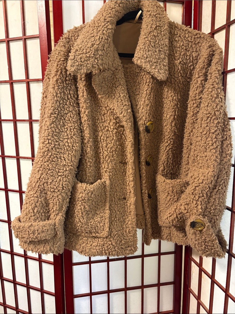 Free people Womens Cozy Teddy Button-Front Jacket - Camel